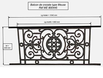 Balcon de croisée Meuse ref ME 800445