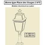 Luminaire extérieur borne type Place des Vosges 3 n°5