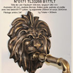 Tête de lion en bronze bec laiton Ref 171 TL33268 B177LT