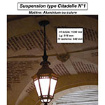 Luminaire extérieur suspension type Citadelle n°1